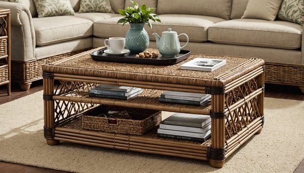 Découvrez l'authentique table basse en rotin pour votre déco